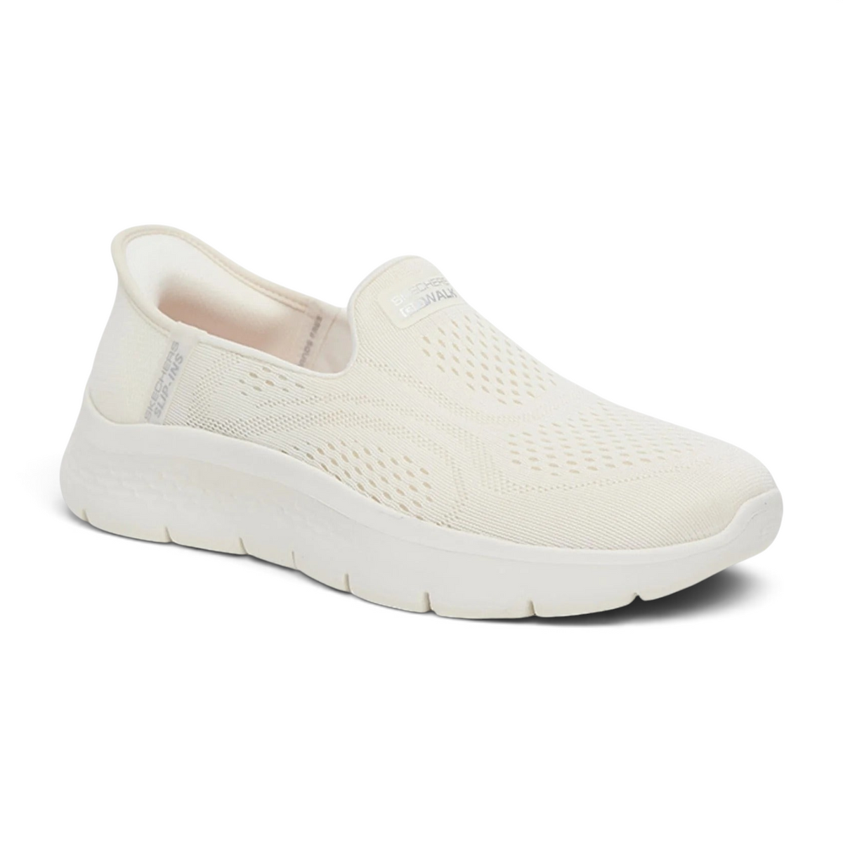 FRG Skechers Go Walk Flex Yael slip-on walking shoe in cream mesh with a cushioned white sole