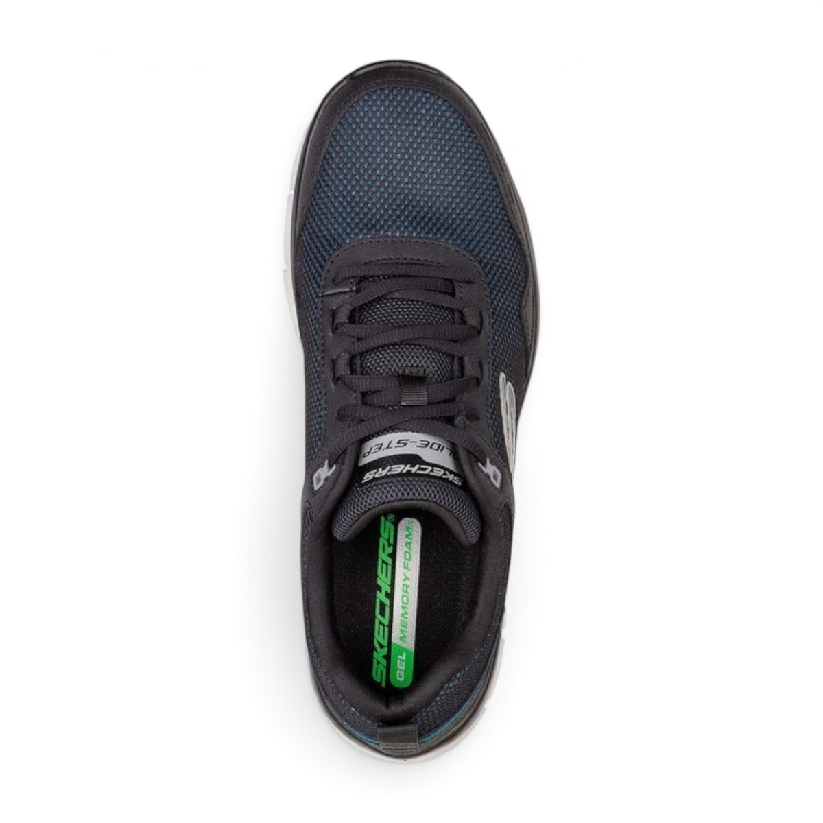 FRG GLIDE-STEP FLEX athletic sneaker in dark blue mesh with memory foam insole, top-down view