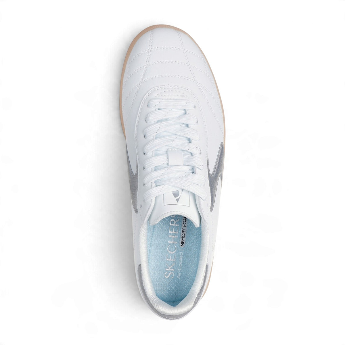 Skechers Women's Hotshot Simply Stitched Lace-Up Sneakers – White/Silver – product view 4