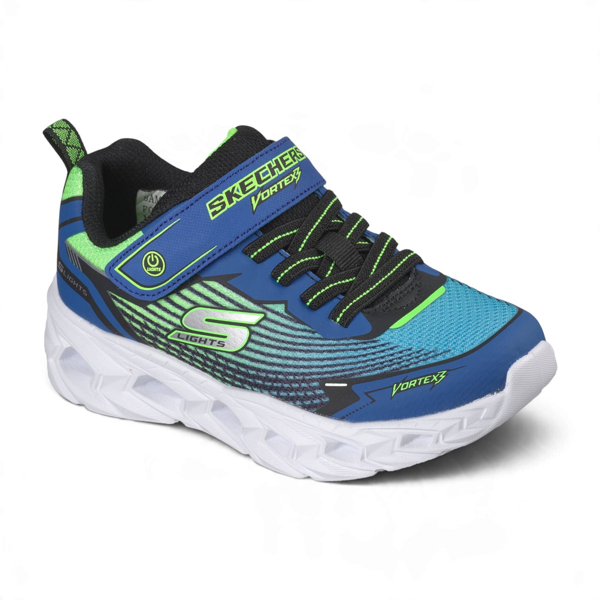 Skechers Boys' S-Lights Vortex 3.0 Light-Up Sneakers – Blue/Black/Lime – product view 2
