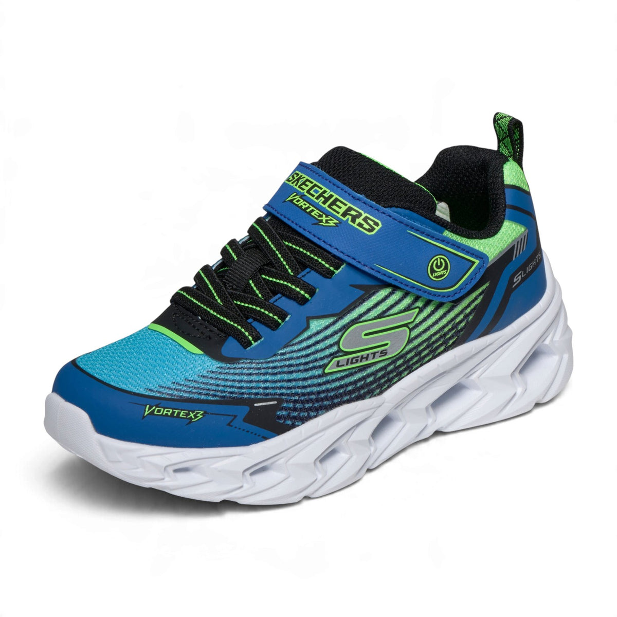 Skechers Boys' S-Lights Vortex 3.0 Light-Up Sneakers – Blue/Black/Lime – product view 4