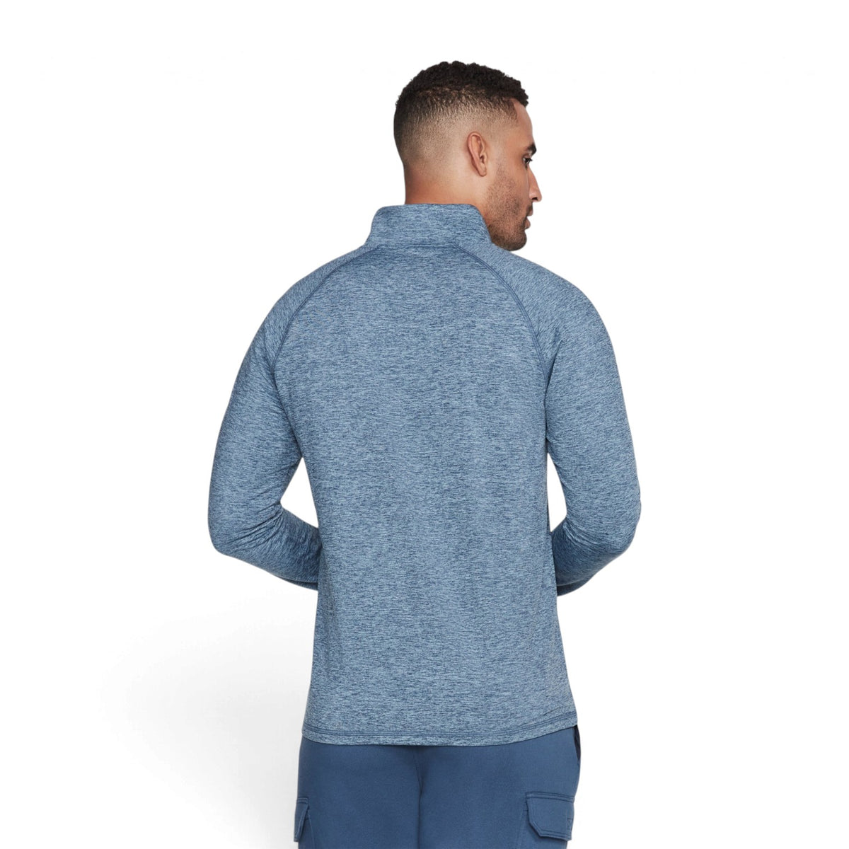 Skechers Men's Skech-Knits ULTRA GO Quarter-Zip Top – Light Blue/White – product view 2