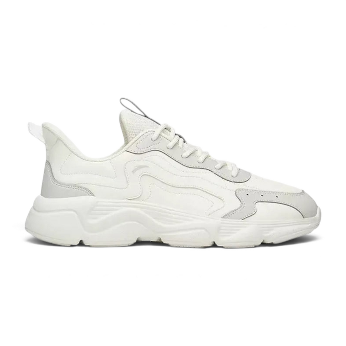 FRG men's casual lifestyle sneakers in white with grey accents and a chunky sole design